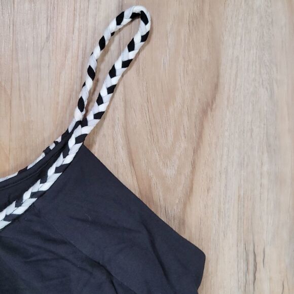 🔺️Michael Kors Black Braided Neckline Tanktop Small - Picture 4 of 9